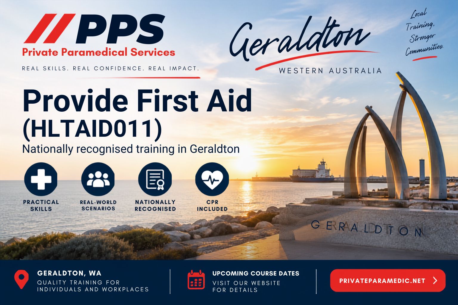 PPS Academy HLTAID011 Provide First Aid course in Geraldton, Western Australia